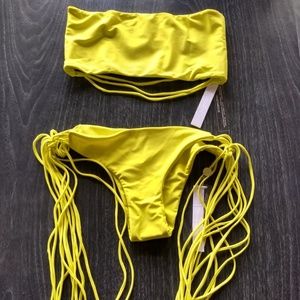 Mikoh Corsica Top / Moorea Bottom L Palm NWT
